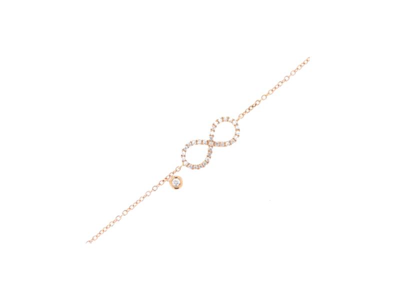 LARGE INFINITY SHAPE BRACELET IN ROSE GOLD AND DIAMONDS  JUNIOR B JB541OR